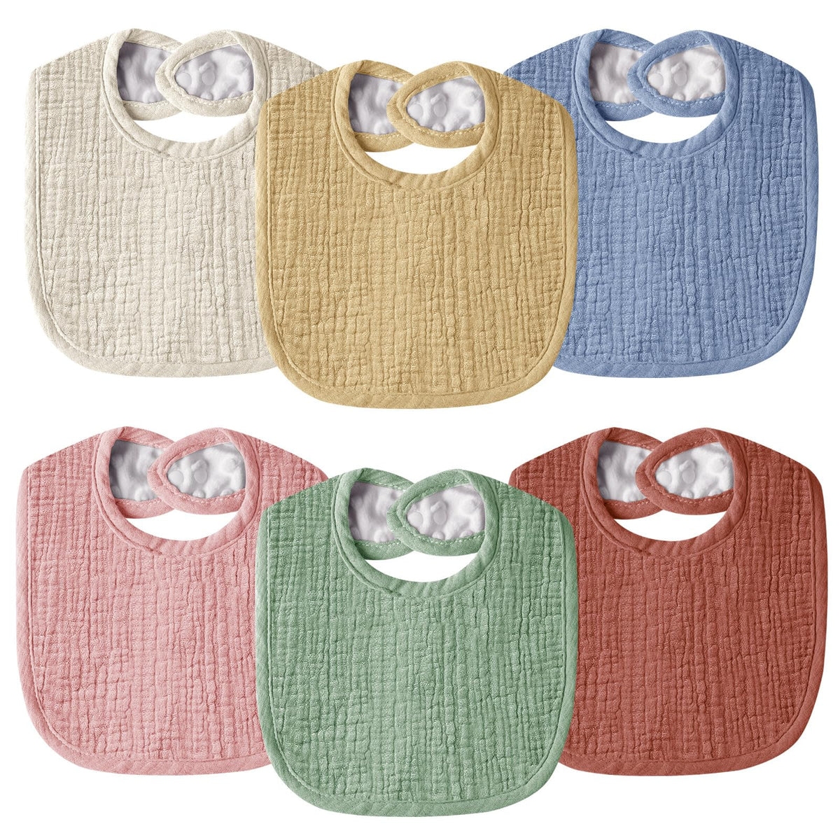 Muslin Baby Bibs for Unisex Boys Girls, Cotton Drool Bibs, Adjustable Newborn Bibs for Drooling and Teething