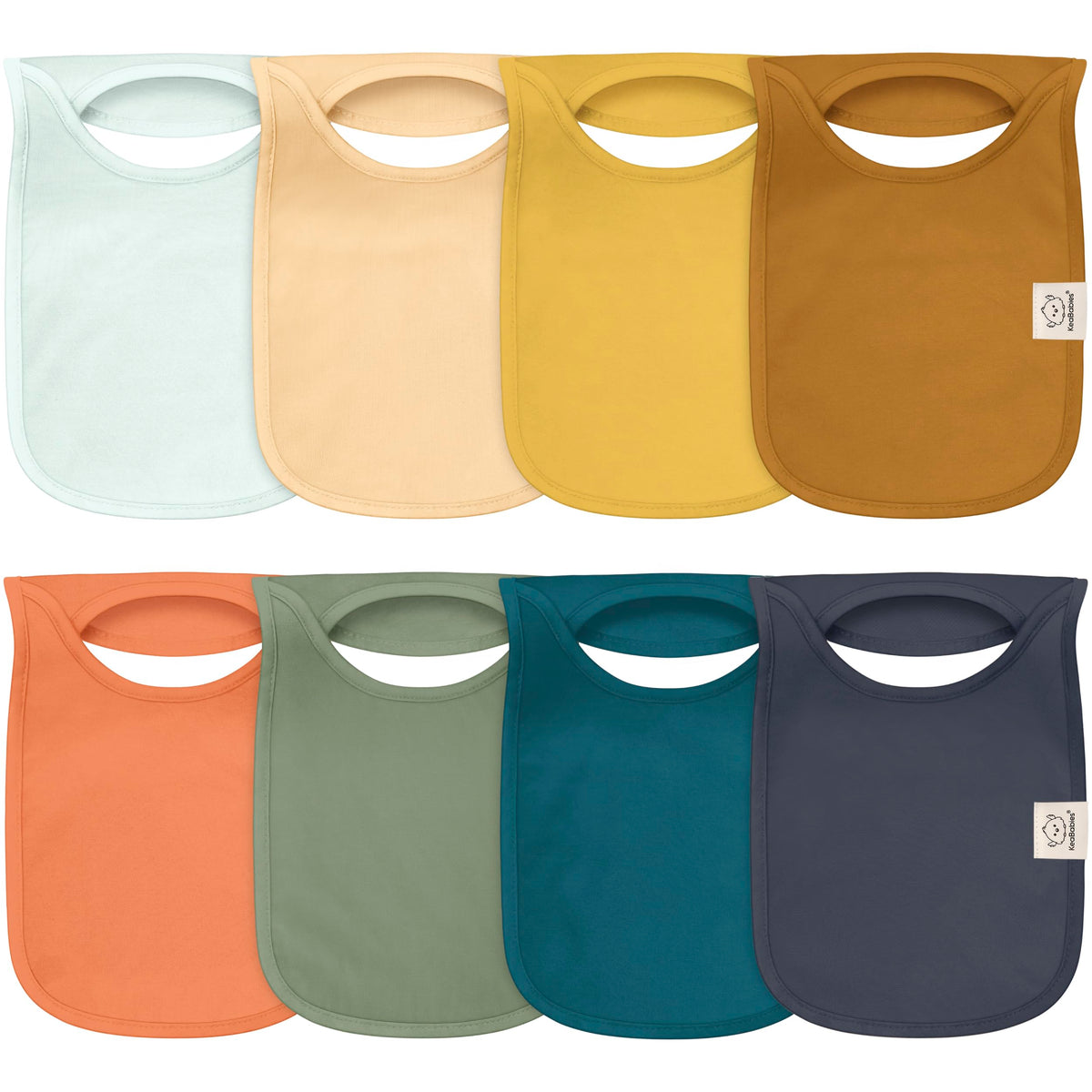 KeaBabies 8-Pack Bibs for Baby Girls, Boys Pullover Baby Bibs 6-36M (Brick)