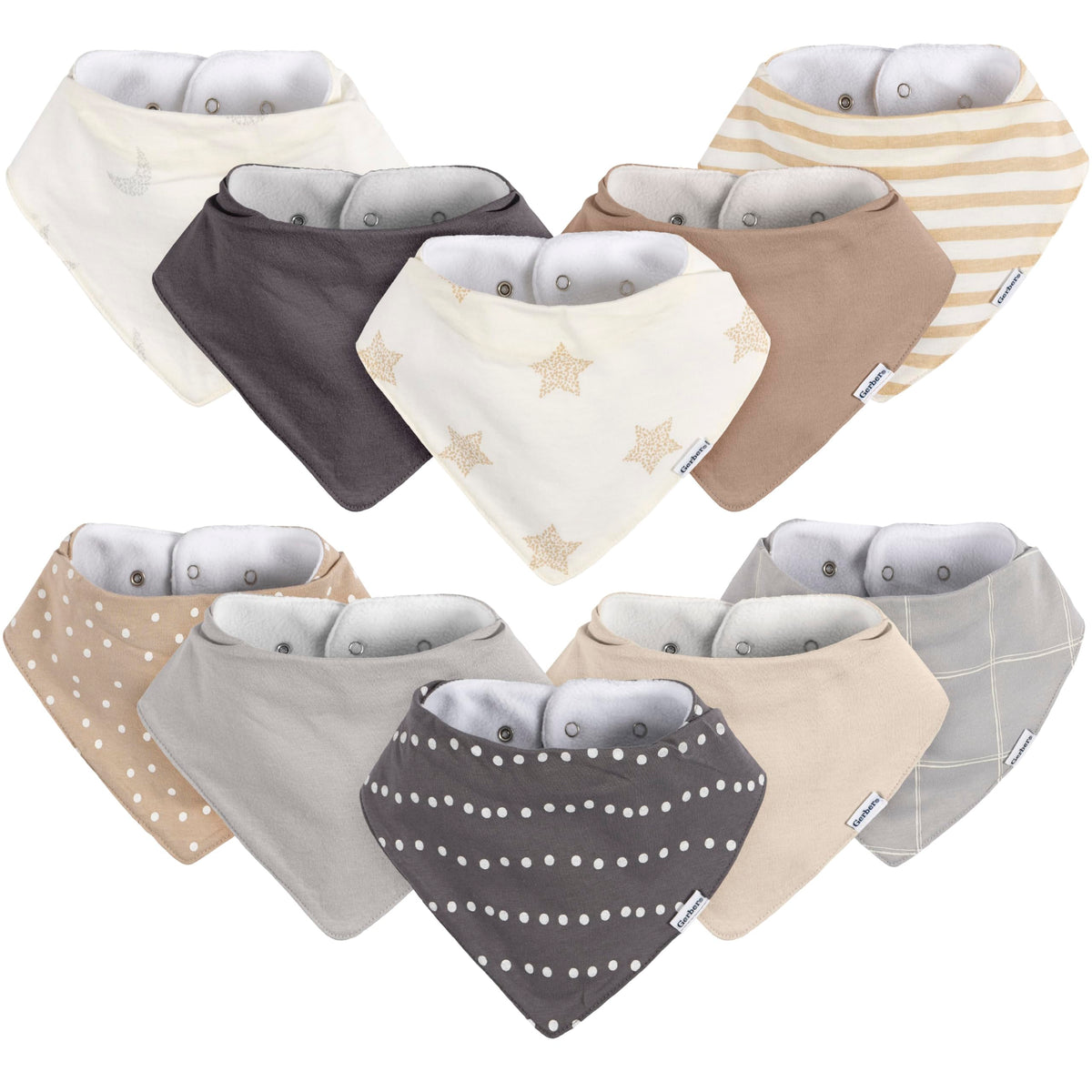 Gerber Baby Boys & Girls Bandana Bibs