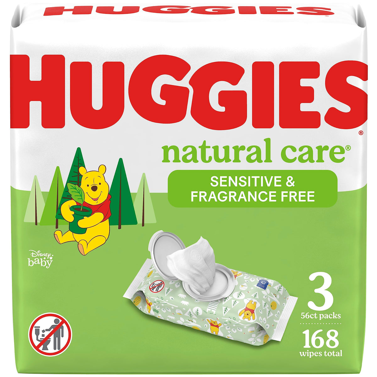 Huggies Natural Care Sensitive Baby Wipes, Unscented, 6 Packs, 288 Wipes