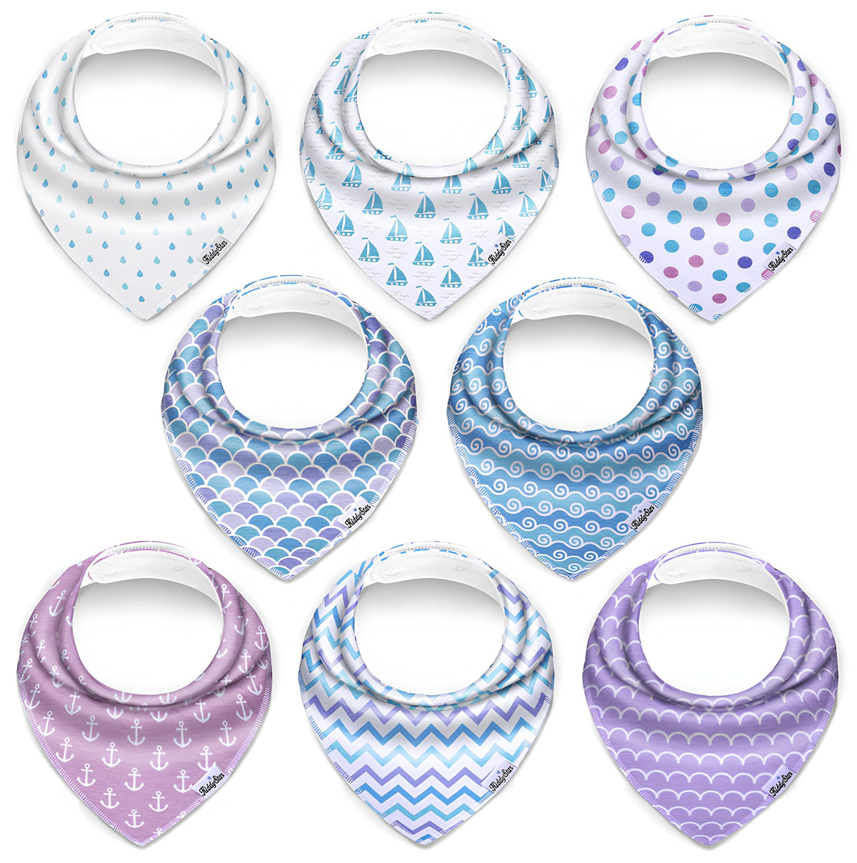 KiddyStar Premium Organic Cotton Bibs for Drooling & Teething Babies
