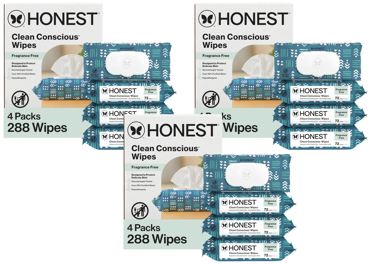 The Honest Company Multi-Use Baby Wipes, Geo Mood, 288 Count