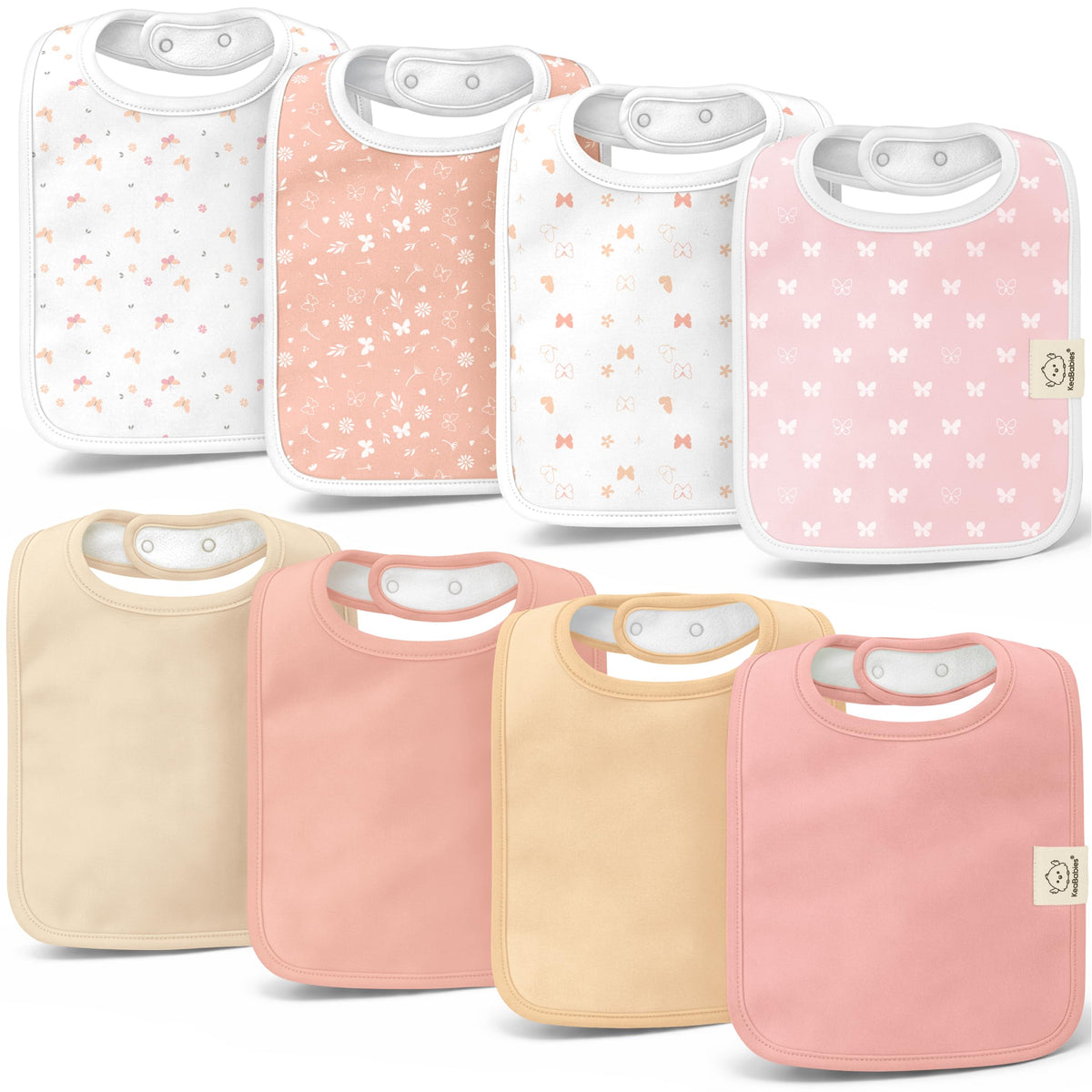 KeaBabies 8-Pack Organic Baby Bibs for Boys, Girls Drool Bibs (Cruise)