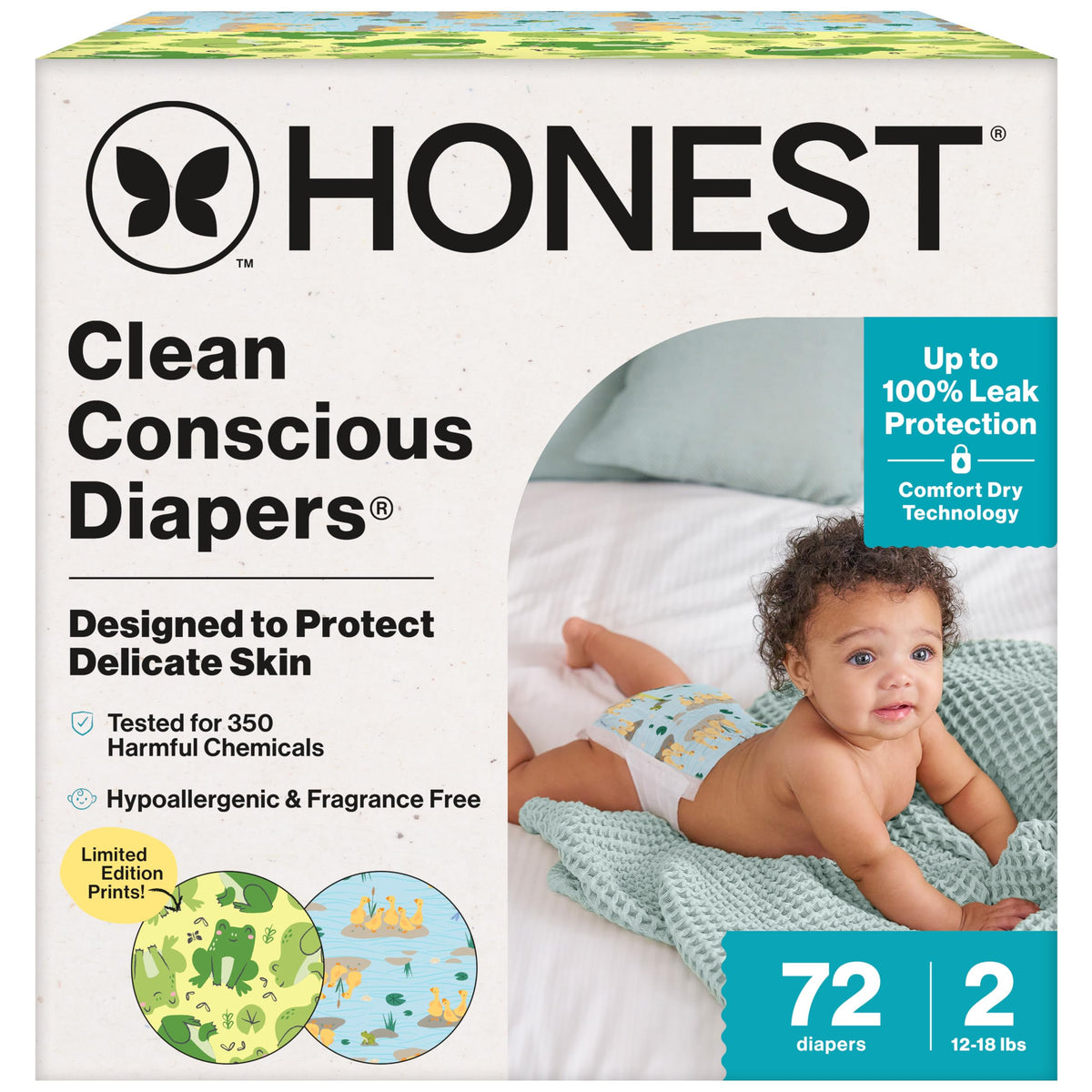 The Honest Company Daytime Diapers, Pattern Play, Size 1, 78 Count