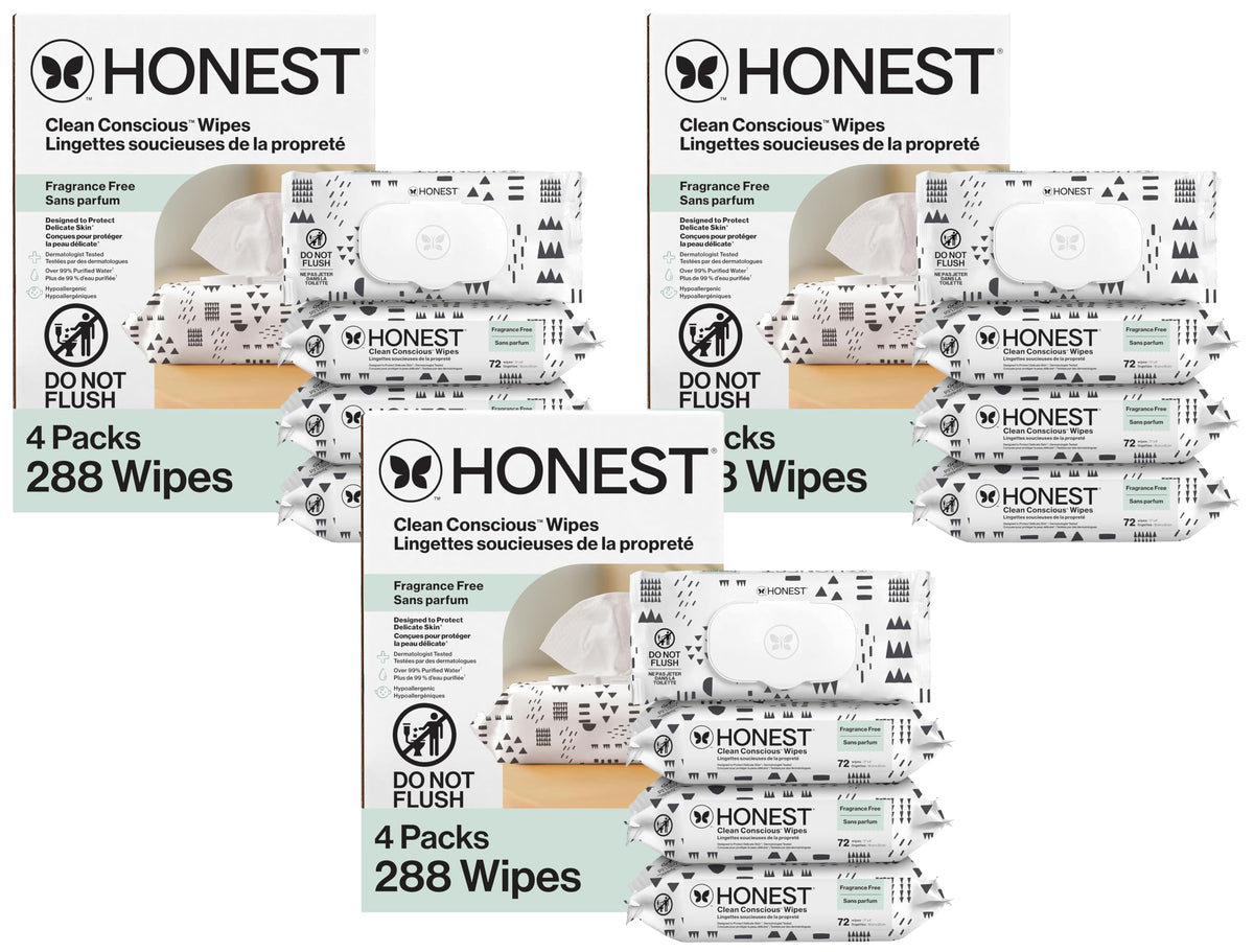 The Honest Company Multi-Use Baby Wipes, Geo Mood, 288 Count