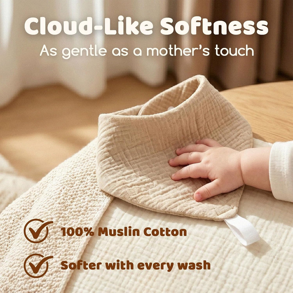 8-Pack Muslin Baby Bibs for Drooling and Teething