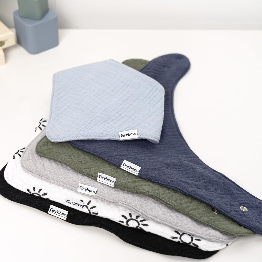 Gerber Baby Boys & Girls Muslin Bandana Bibs