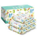 Baby Wet Wipes Unscented - Extra Large Size, Durable, 99% Water-Based & Gentle on Sensitive Skin for Face & Body,320 Count (4 Packs of 80）