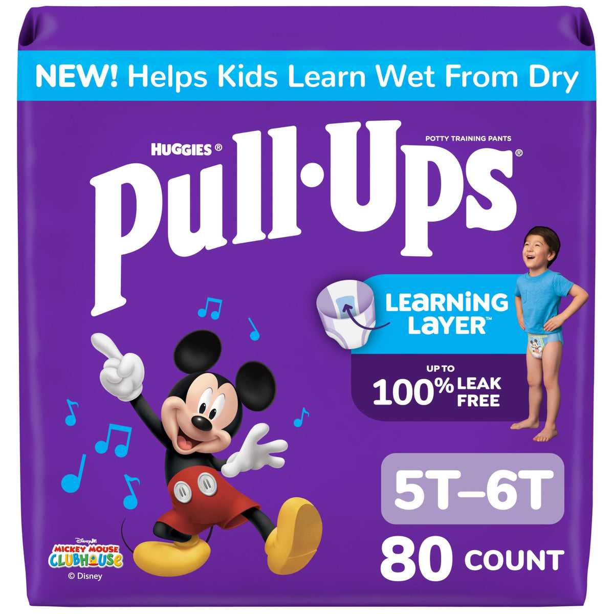 Pull-Ups Boys' Potty Training Pants, Size 5T-6T, 80 Count