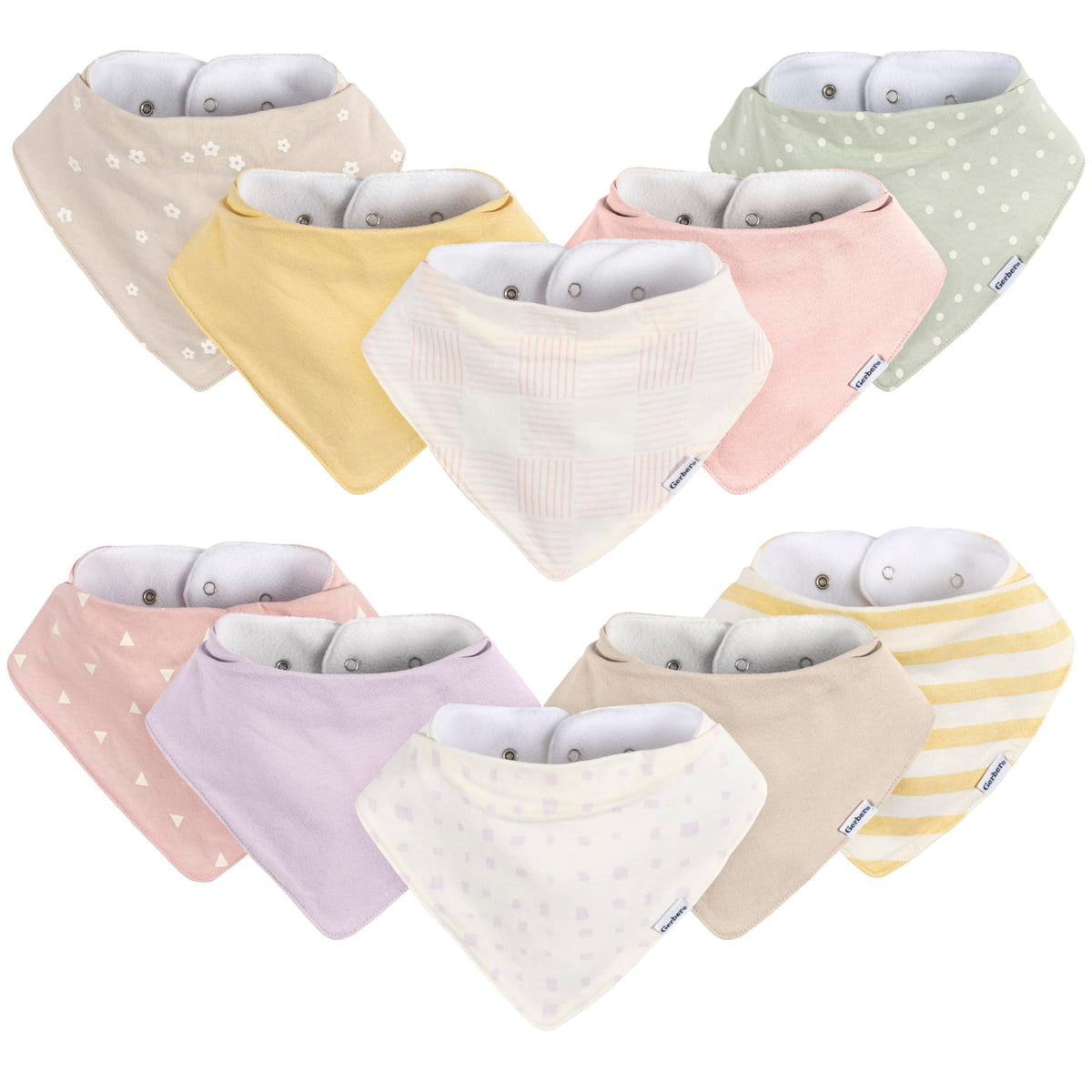 Gerber Baby Boys & Girls Bandana Bibs