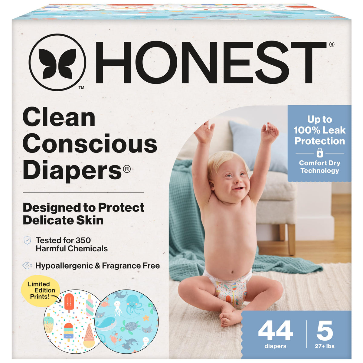 The Honest Company Daytime Diapers, Pattern Play, Size 1, 78 Count