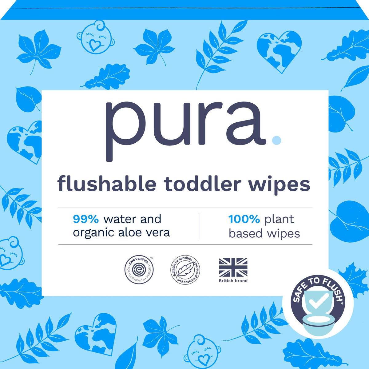 Pura Baby Wipes Unscented 600 Count Sensitive Skin with Aloe Vera