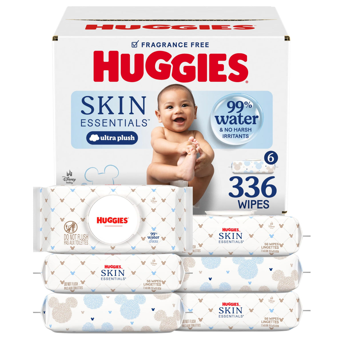 Huggies Skin Essentials Baby Wipes, 99% Water, 2 Packs, 112 Wipes