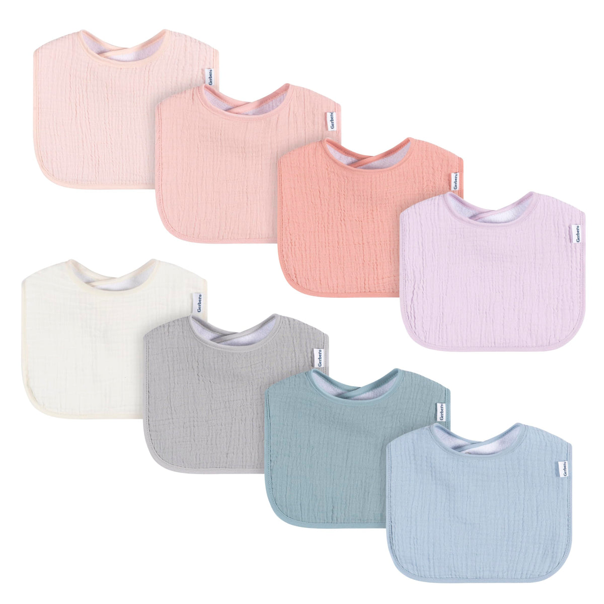 Gerber Baby Boys & Girls Muslin 8 Pack Drooling Bibs