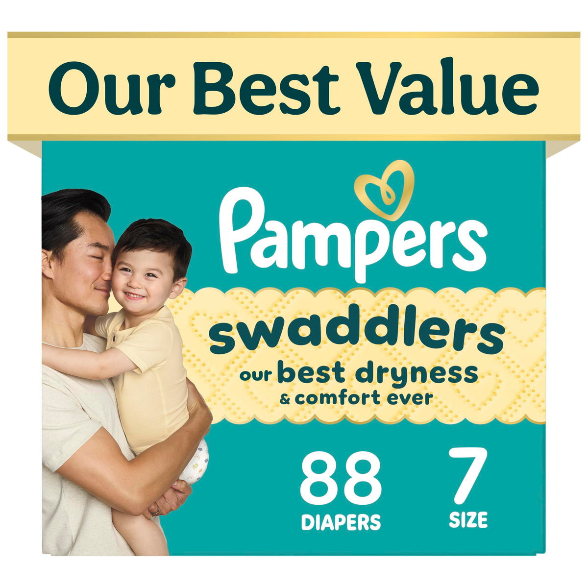 Swaddlers Diapers, Size 1 (8-14 lbs), 96 Count, Fragrance Free, Hypoallergenic, Absorbent, Pediatrician Recommended, Skin Safe
