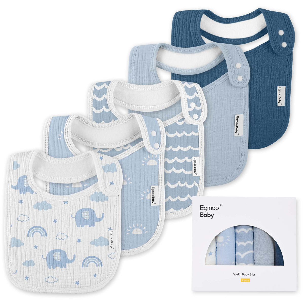 Muslin Baby Bibs for Drooling and Teething,Bibs for Boys Girls