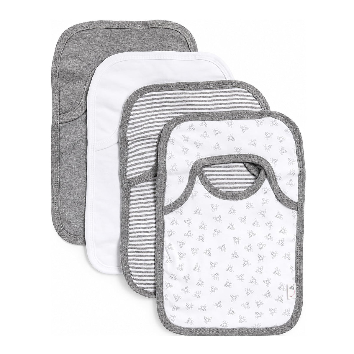 Burt’s Bees Baby Unisex Baby Bibs, Lap-Shoulder Drool Cloths, 100% Organic Cotton with Absorbent Terry Towel Backing Bibs