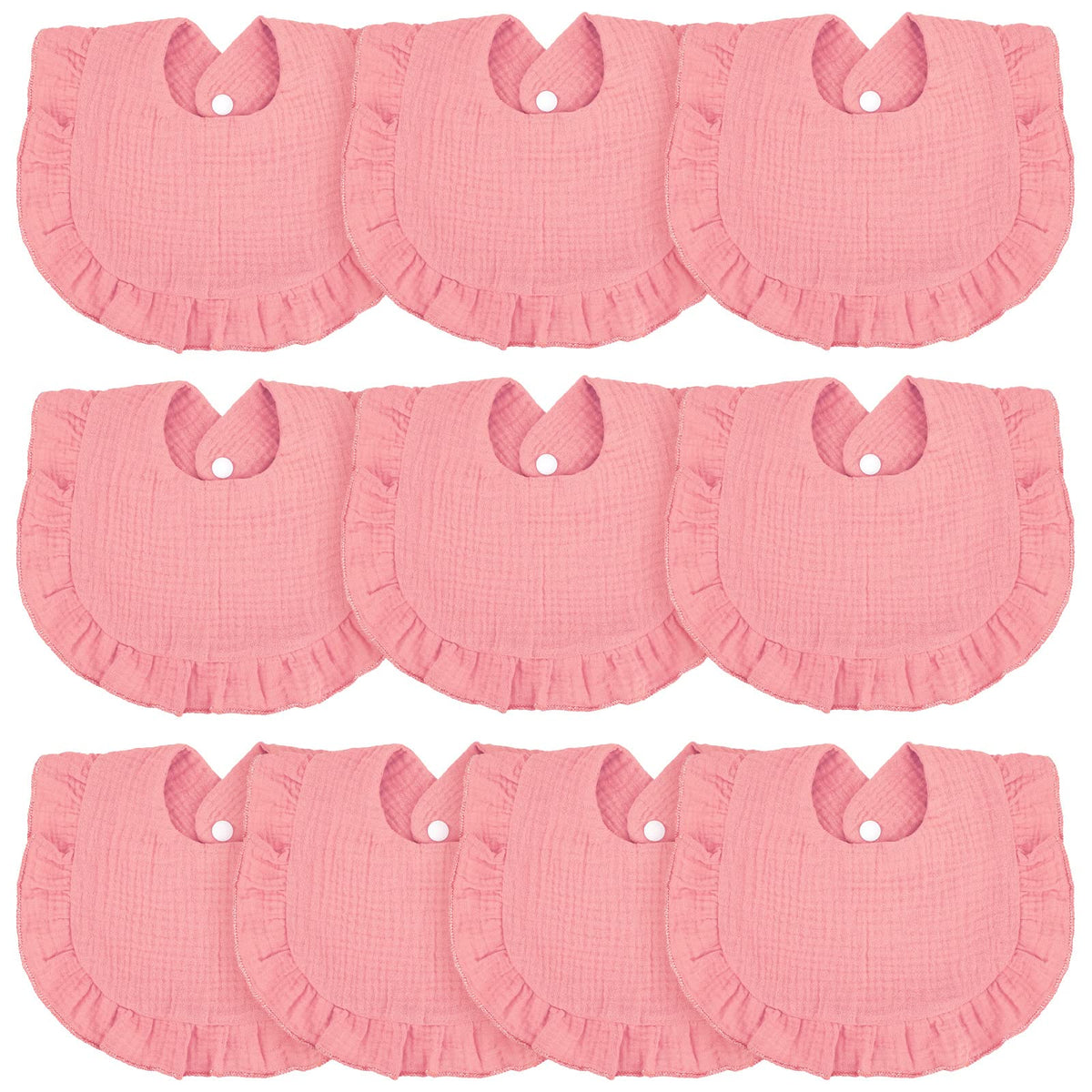 Seematn 10 Pcs Baby Muslin Bibs for Unisex Girls & Boys Drool Bibs Bandana Ruffle Soft Cotton for Newborn Infants Toddlers(Retro Colors)