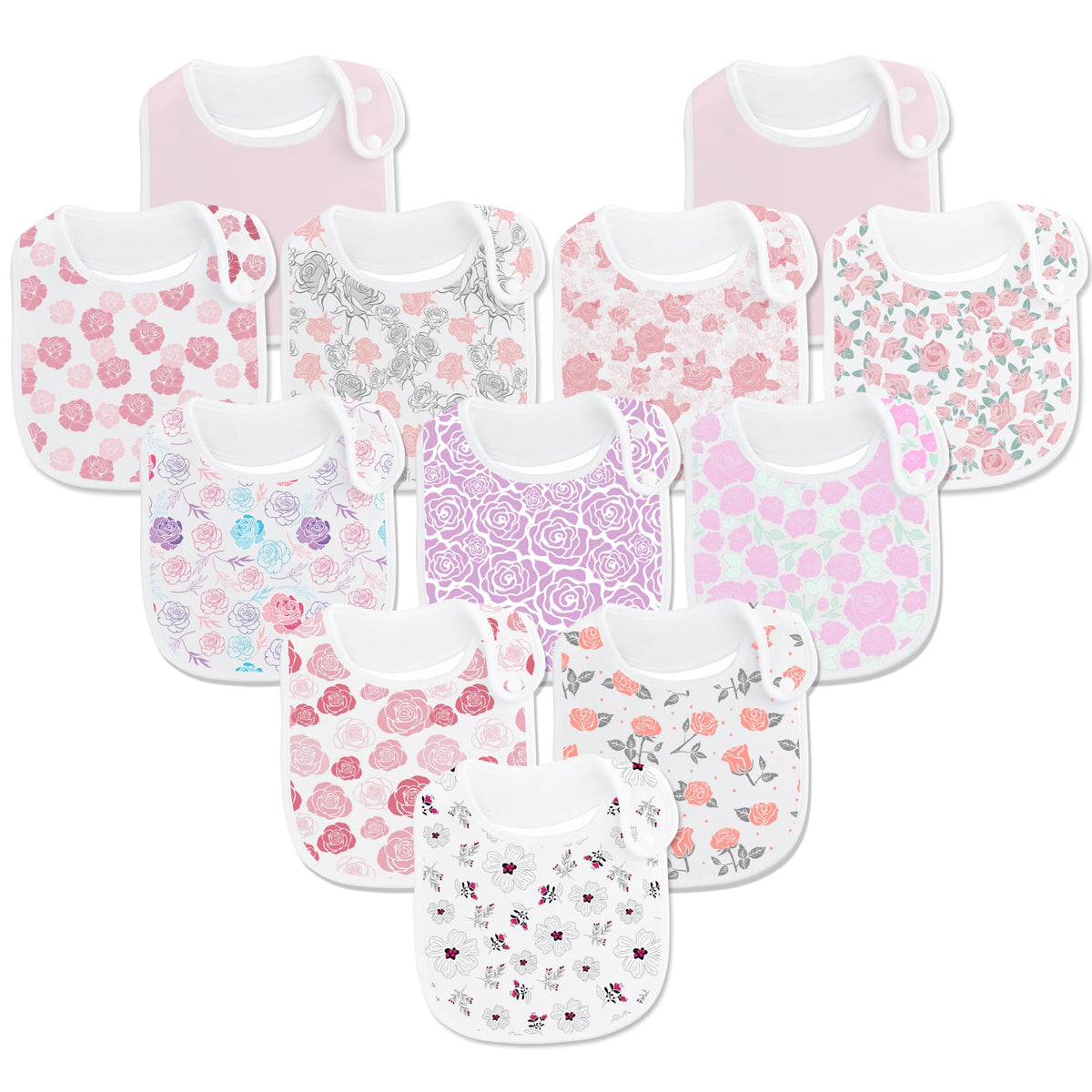 Baby Bibs Soft and Absorbent Cotton Bandana Bibs Set for Boys Girls Newborn Unisex Plain Color 3-36 Months