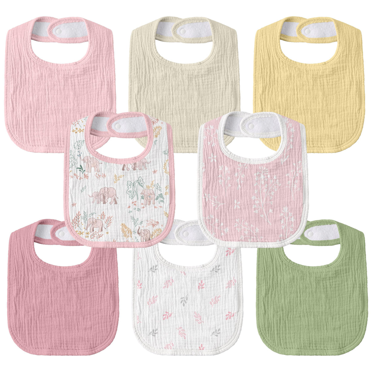 Muslin Bibs for Baby Boy, Adjustable Fit for Drooling and Teething Toddler