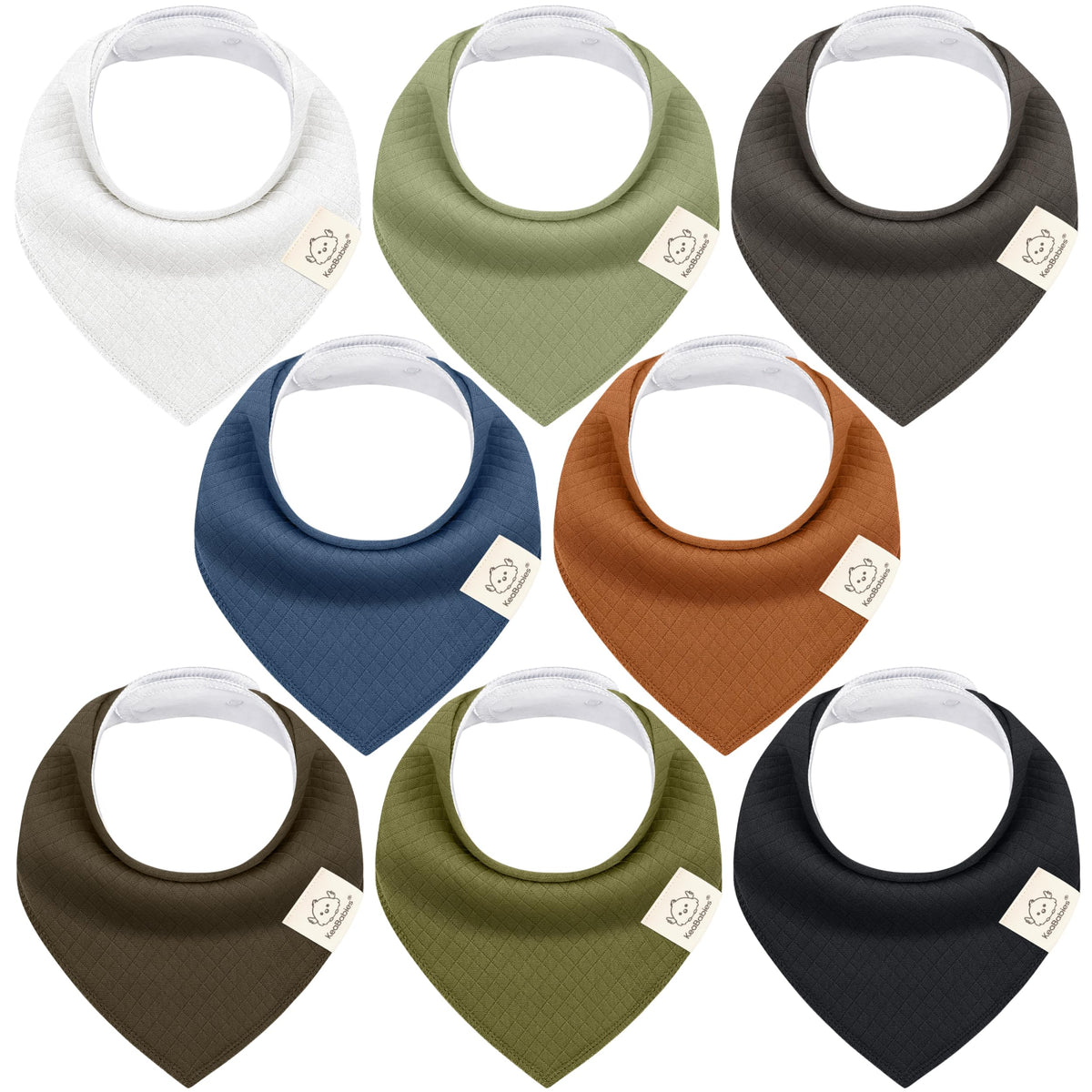 8pk Organic Baby Bandana Bibs for Drooling and Teething (Muted Pastel)
