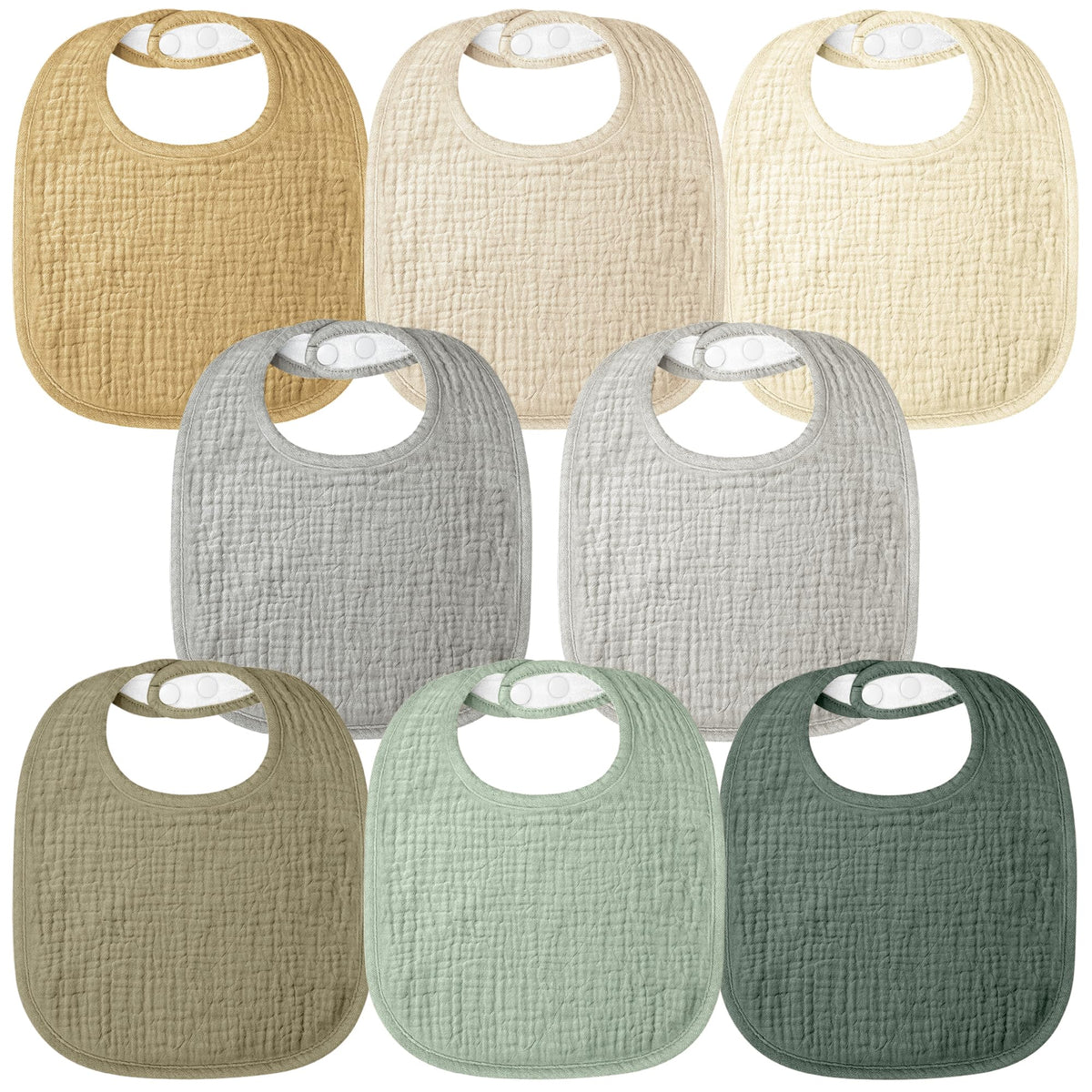 Bearmoss Baby Bibs for Drooling and Teething 100% Cotton Muslin Bibs