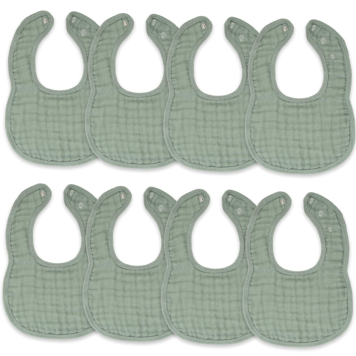 Comfy Cubs Muslin Bibs, Pack of 8 - Cotton Bibs - Multicolor