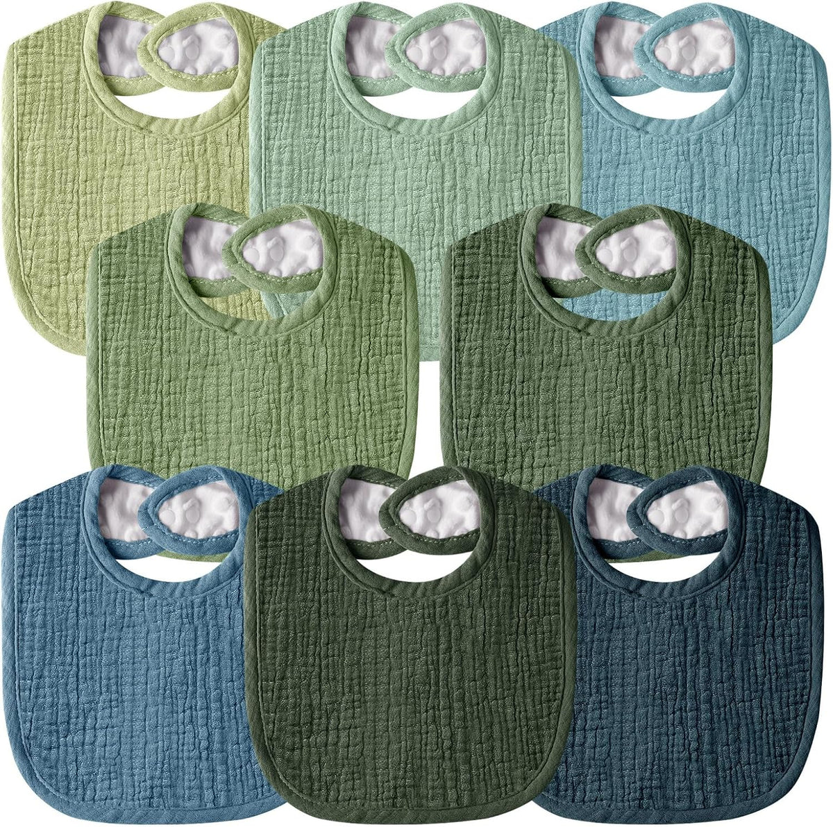 Muslin Baby Bibs for Unisex Boys Girls, Cotton Drool Bibs, Adjustable Newborn Bibs for Drooling and Teething