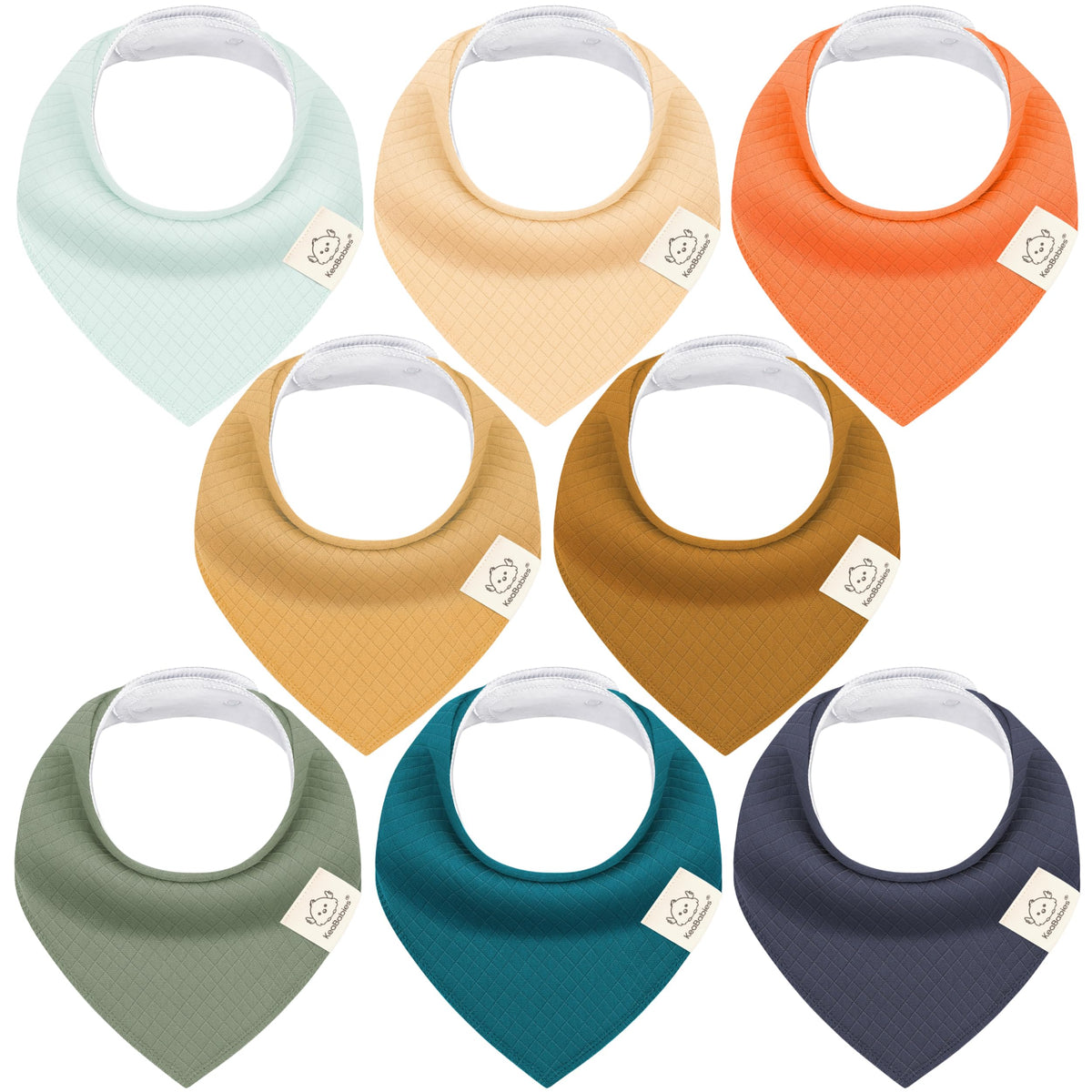 8pk Organic Baby Bandana Bibs for Drooling and Teething (Muted Pastel)