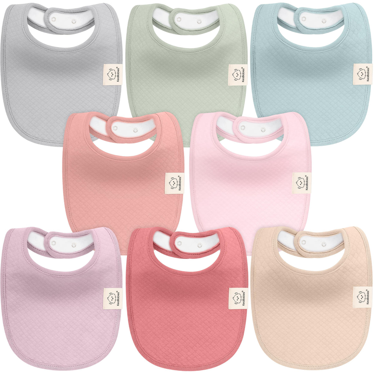 KeaBabies 8-Pack Organic Baby Bibs for Drooling and Teething (Sweet Charm)