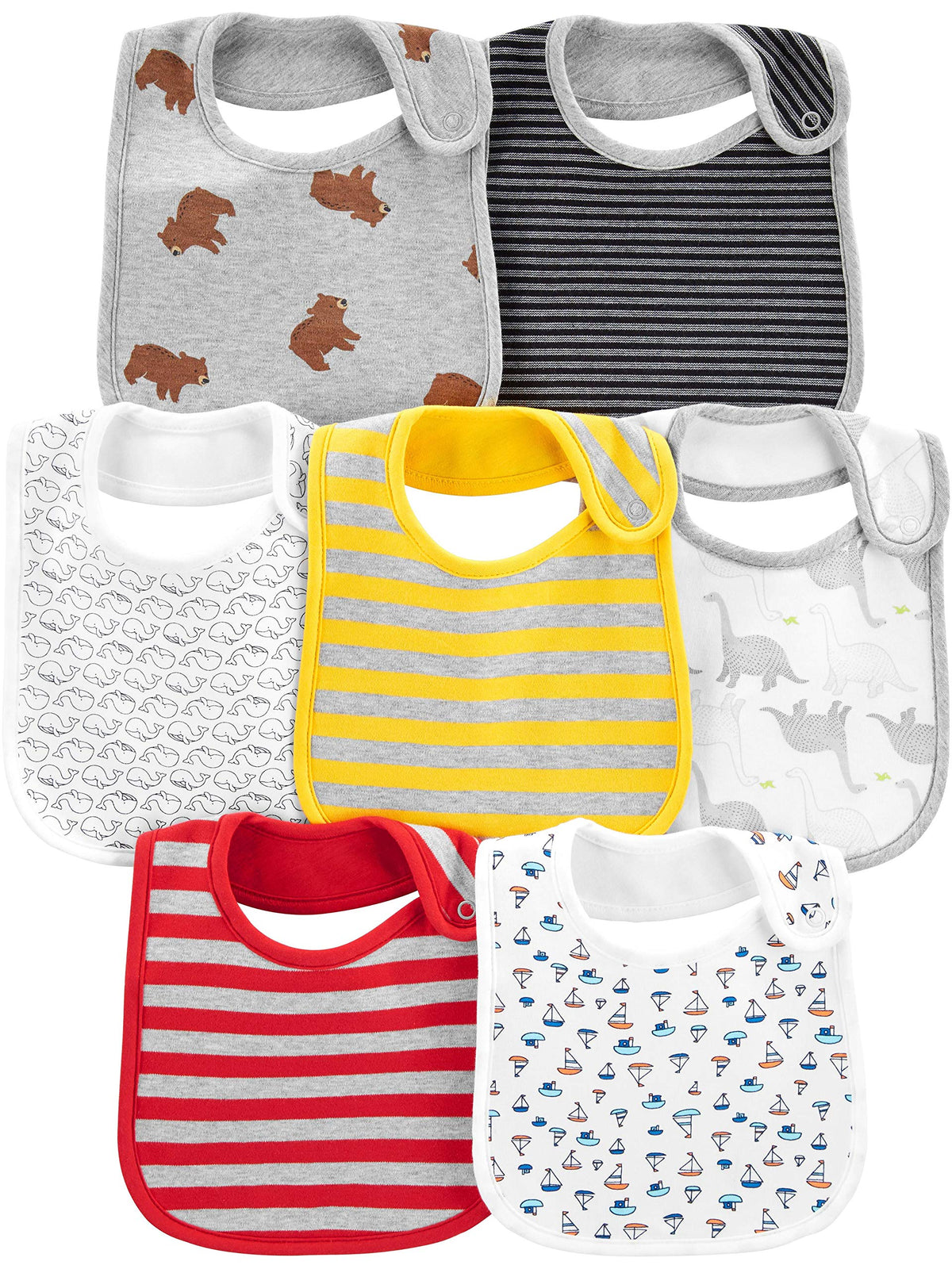 Simple Joys Baby Boy's 7 pack teething bib Accessory, Blue, One Size