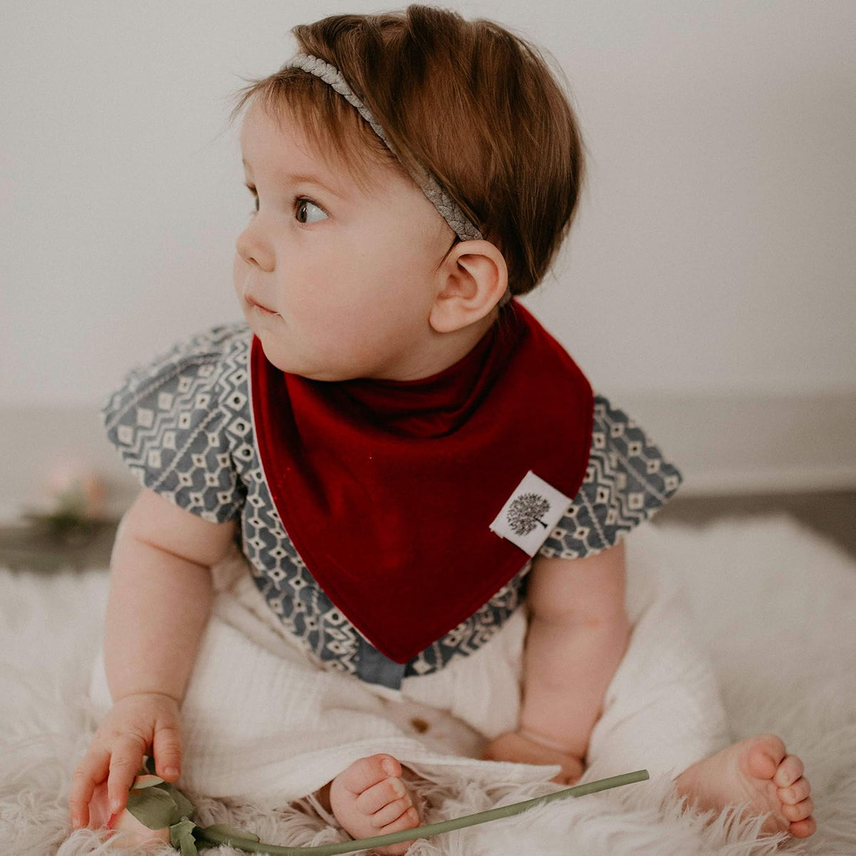 Parker Baby Co. Bandana Drool Bibs for Baby Boys & Girls, 8-pack - Rose