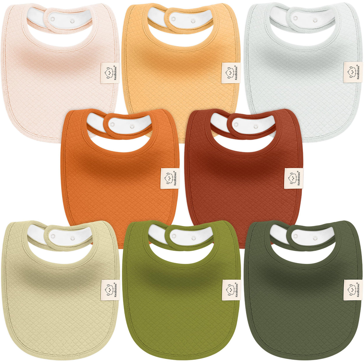 KeaBabies 8-Pack Organic Baby Bibs for Drooling and Teething (Sweet Charm)