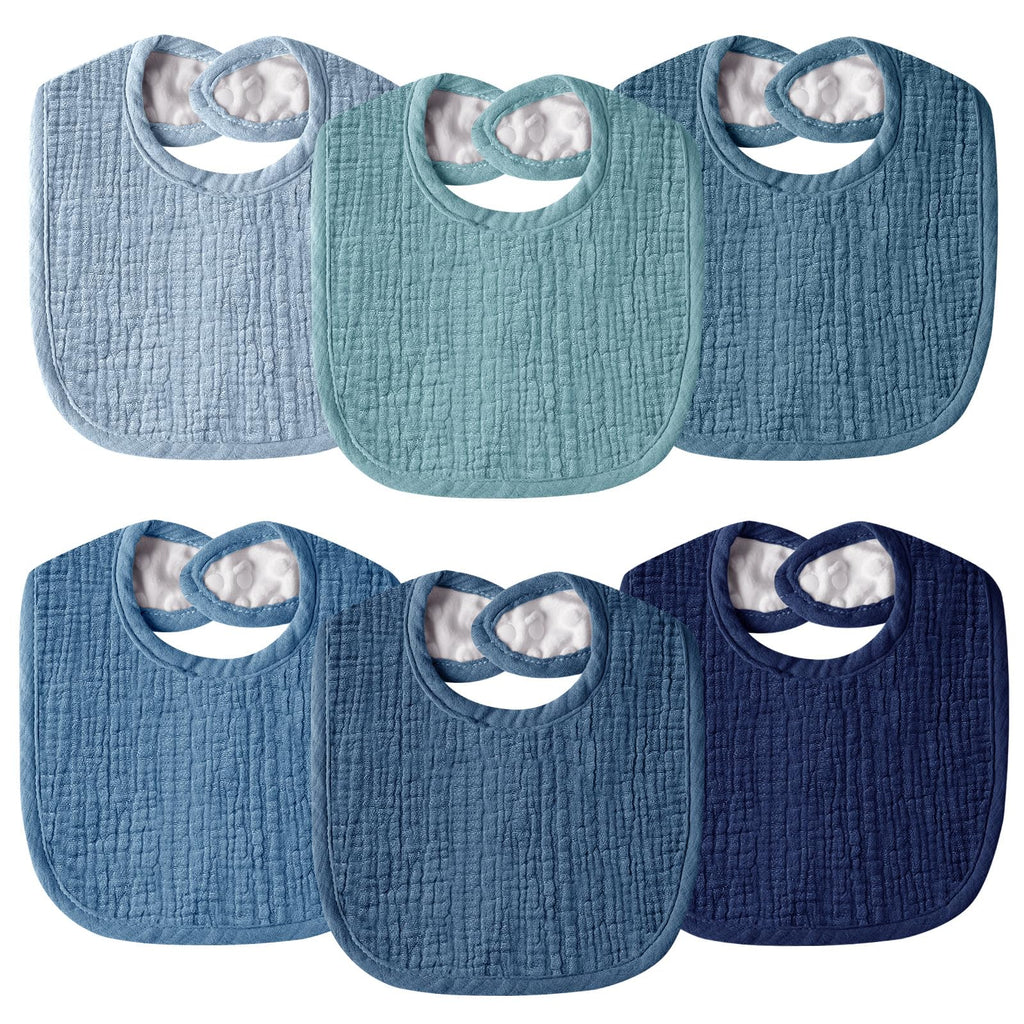 Muslin Baby Bibs for Unisex Boys Girls, Cotton Drool Bibs, Adjustable Newborn Bibs for Drooling and Teething
