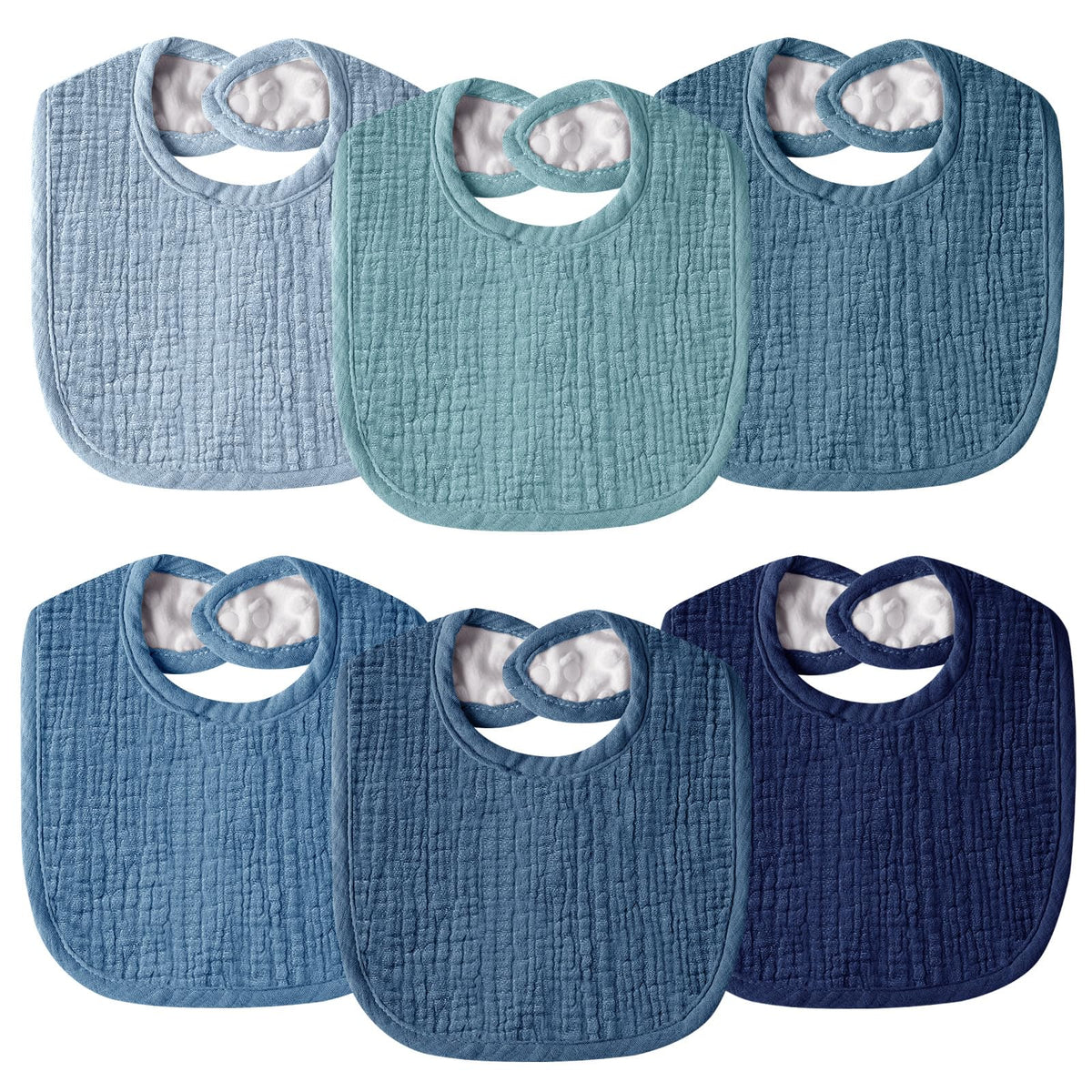 Muslin Baby Bibs for Unisex Boys Girls, Cotton Drool Bibs, Adjustable Newborn Bibs for Drooling and Teething
