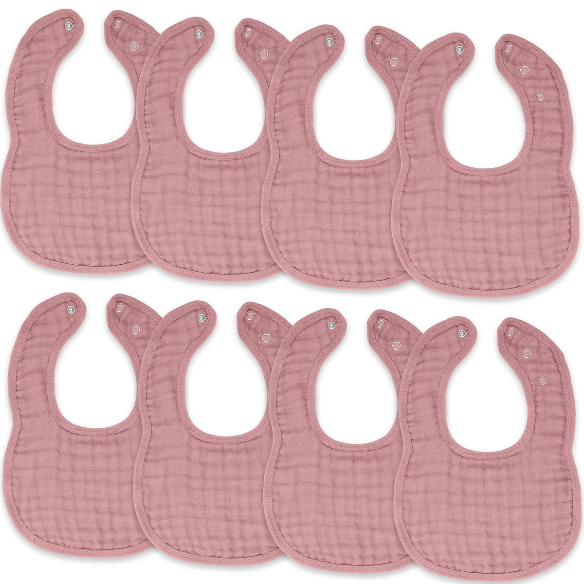 Comfy Cubs Muslin Bibs, Pack of 8 - Cotton Bibs - Multicolor