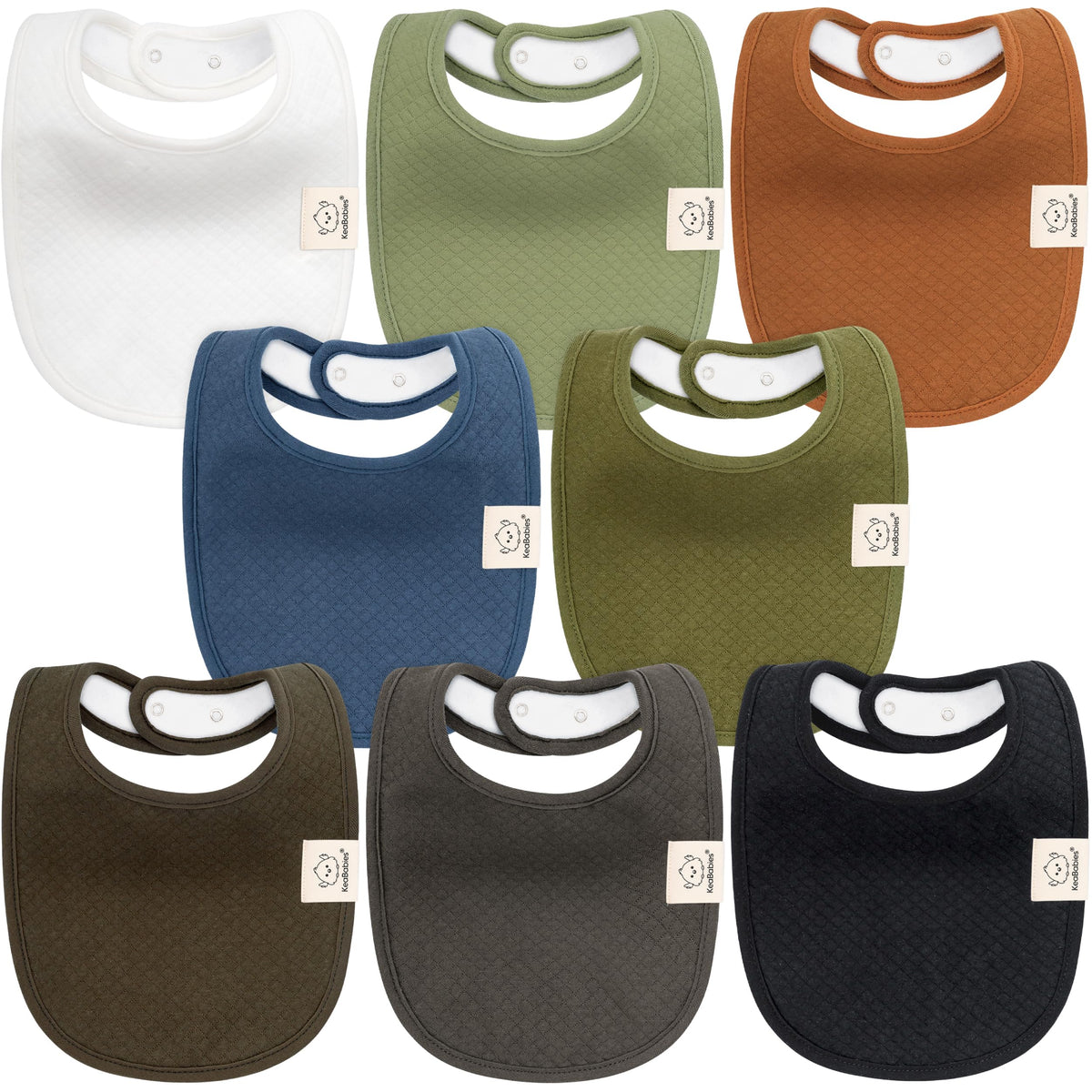 KeaBabies 8-Pack Organic Baby Bibs for Drooling and Teething (Sweet Charm)