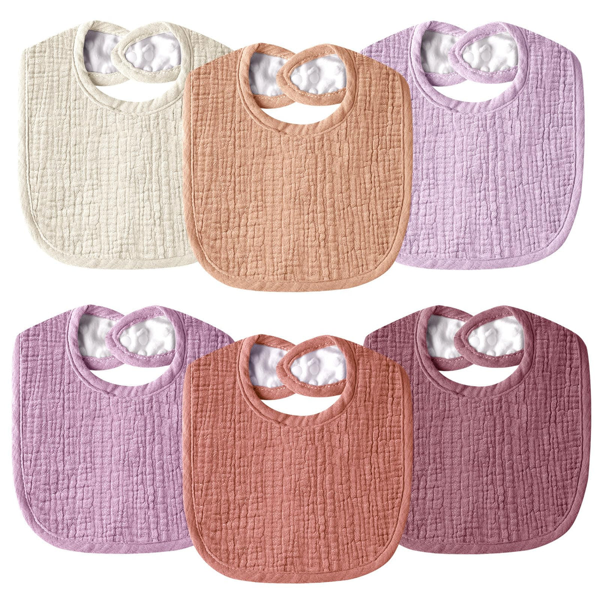Muslin Baby Bibs for Unisex Boys Girls, Cotton Drool Bibs, Adjustable Newborn Bibs for Drooling and Teething