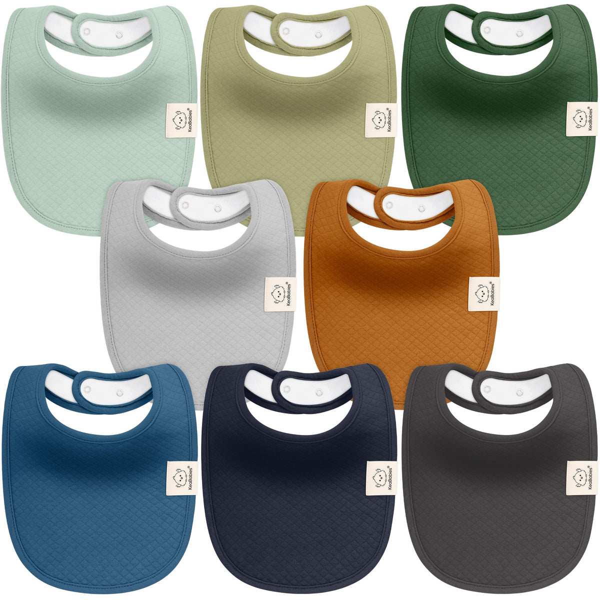 KeaBabies 8-Pack Organic Baby Bibs for Drooling and Teething (Sweet Charm)