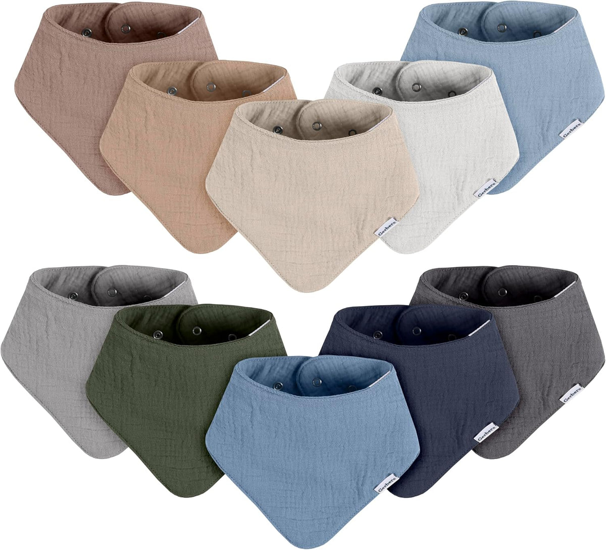 Gerber Baby Boys & Girls Muslin Bandana Bibs