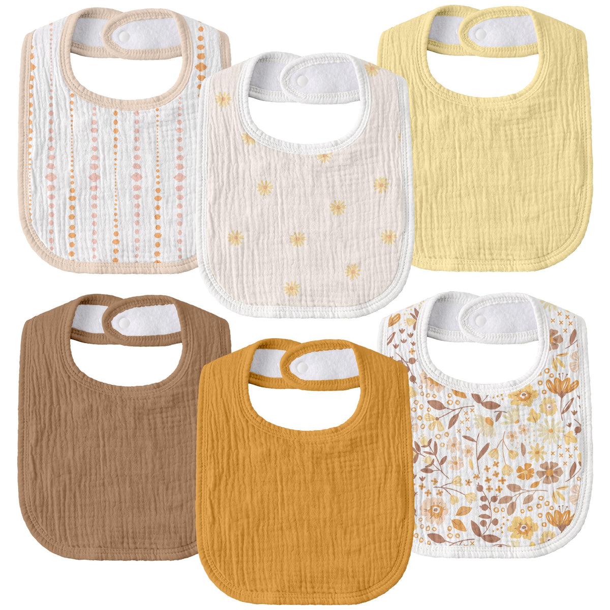 Muslin Bibs for Baby Boy, Adjustable Fit for Drooling and Teething Toddler
