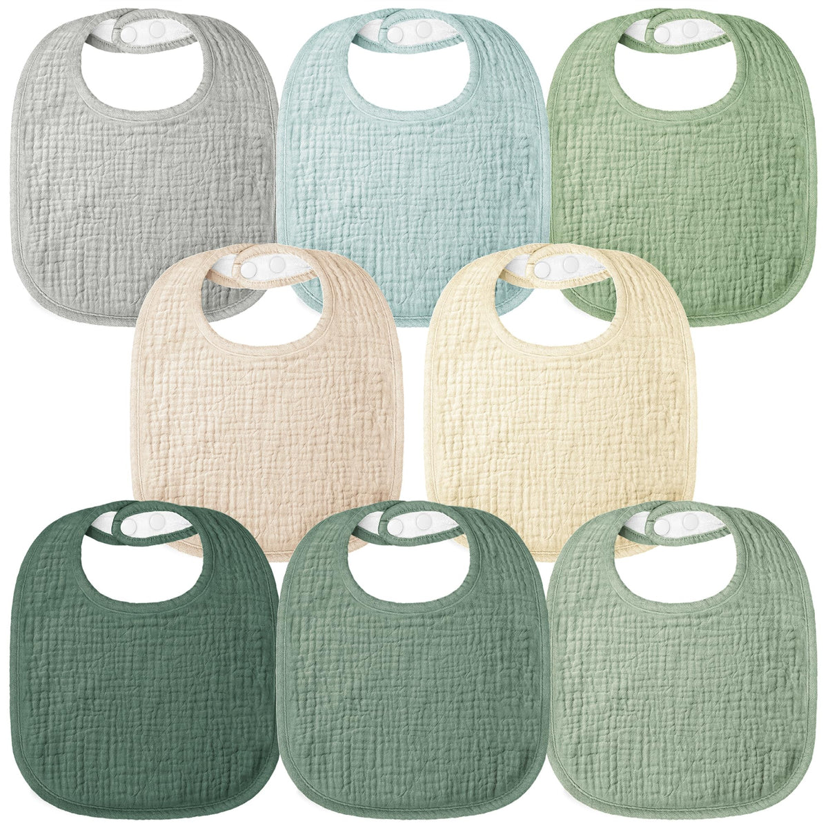 Bearmoss Baby Bibs for Drooling and Teething 100% Cotton Muslin Bibs