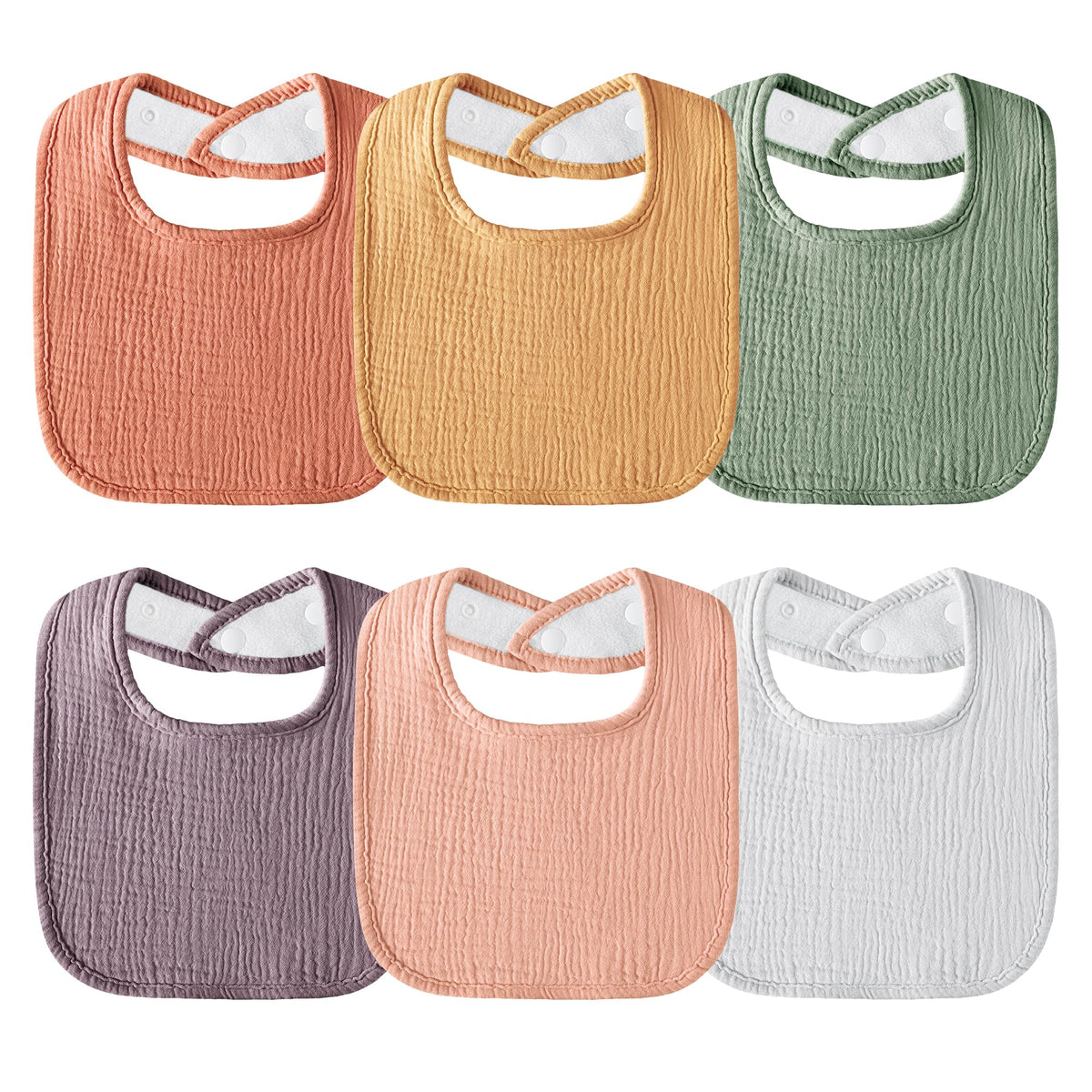 Muslin Baby Bibs 6-Pack Baby Drool Bandana Bibs for Baby Girls Boys Infant Newborn Toddler Drooling and Teething