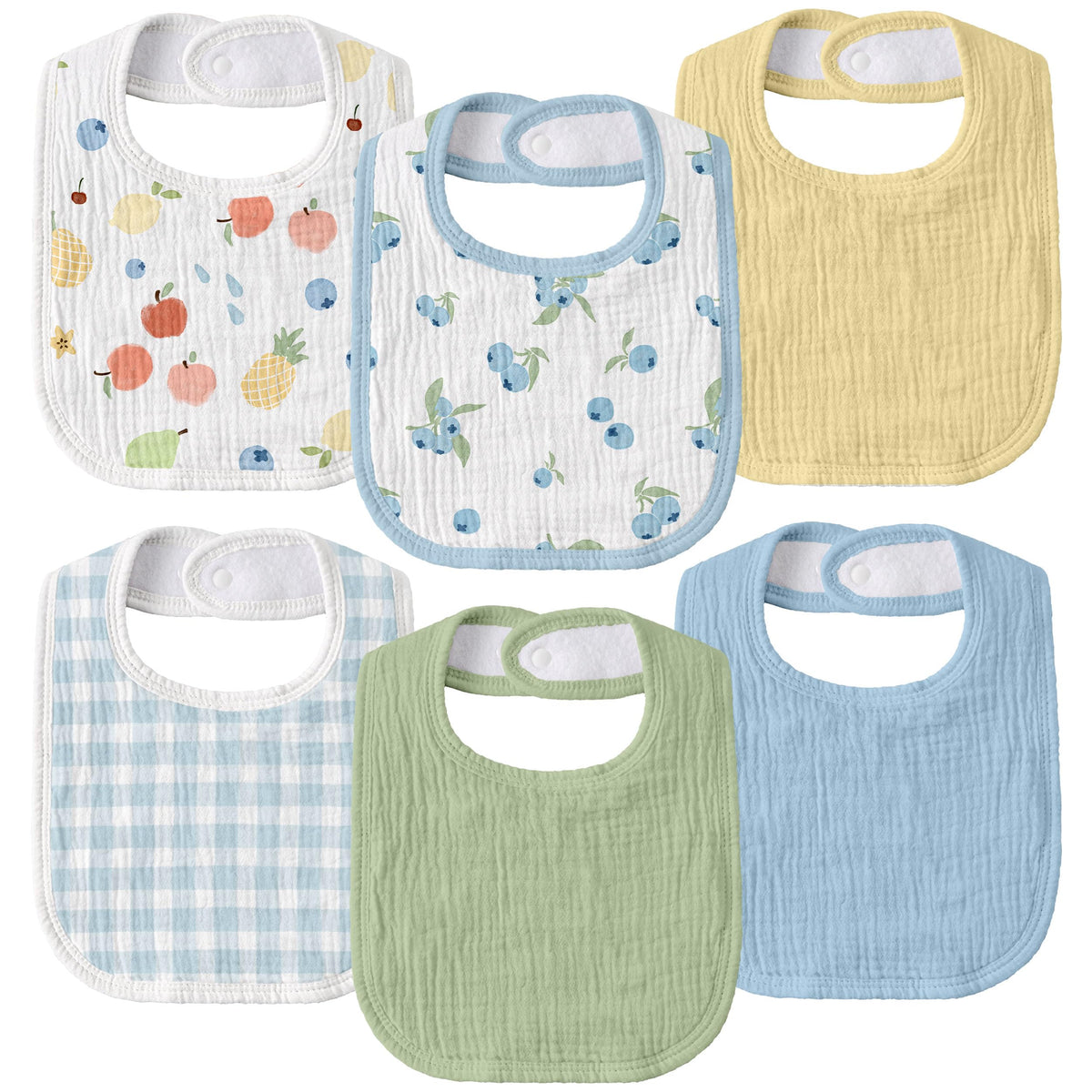 Muslin Bibs for Baby Boy, Adjustable Fit for Drooling and Teething Toddler
