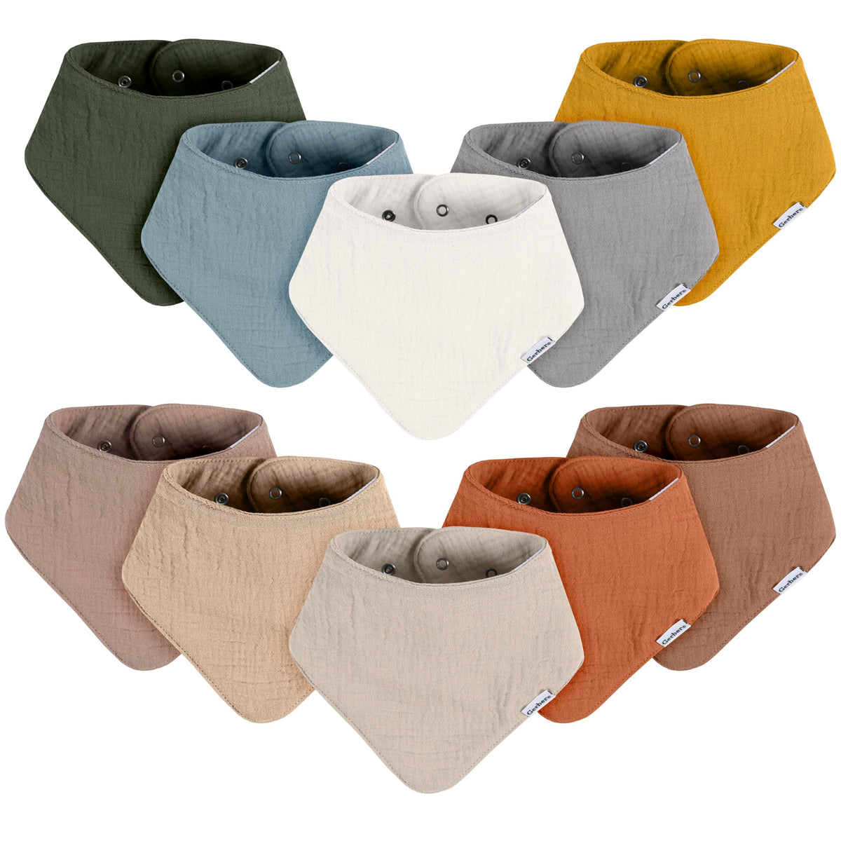 Gerber Baby Boys & Girls Muslin Bandana Bibs