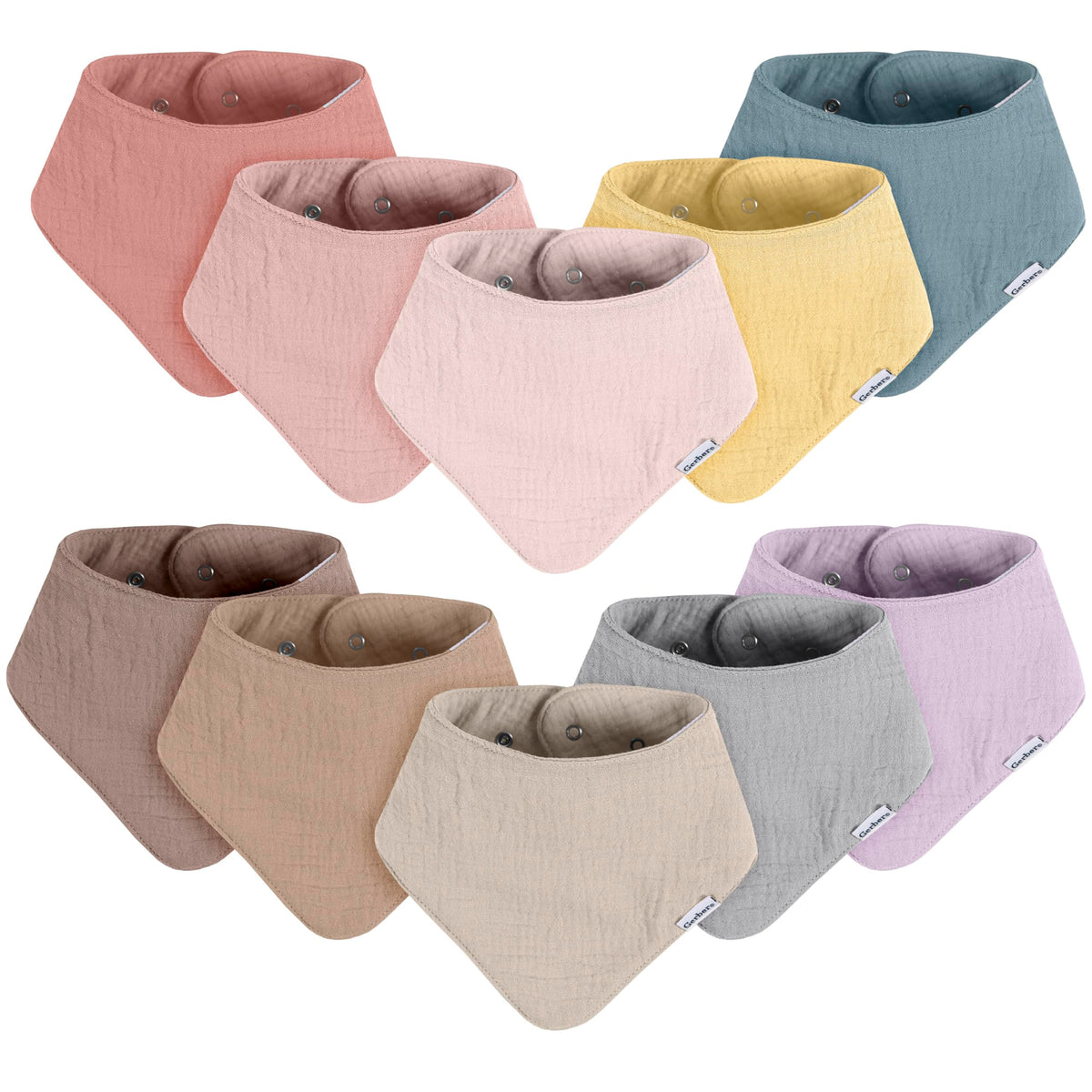 Gerber Baby Boys & Girls Muslin Bandana Bibs