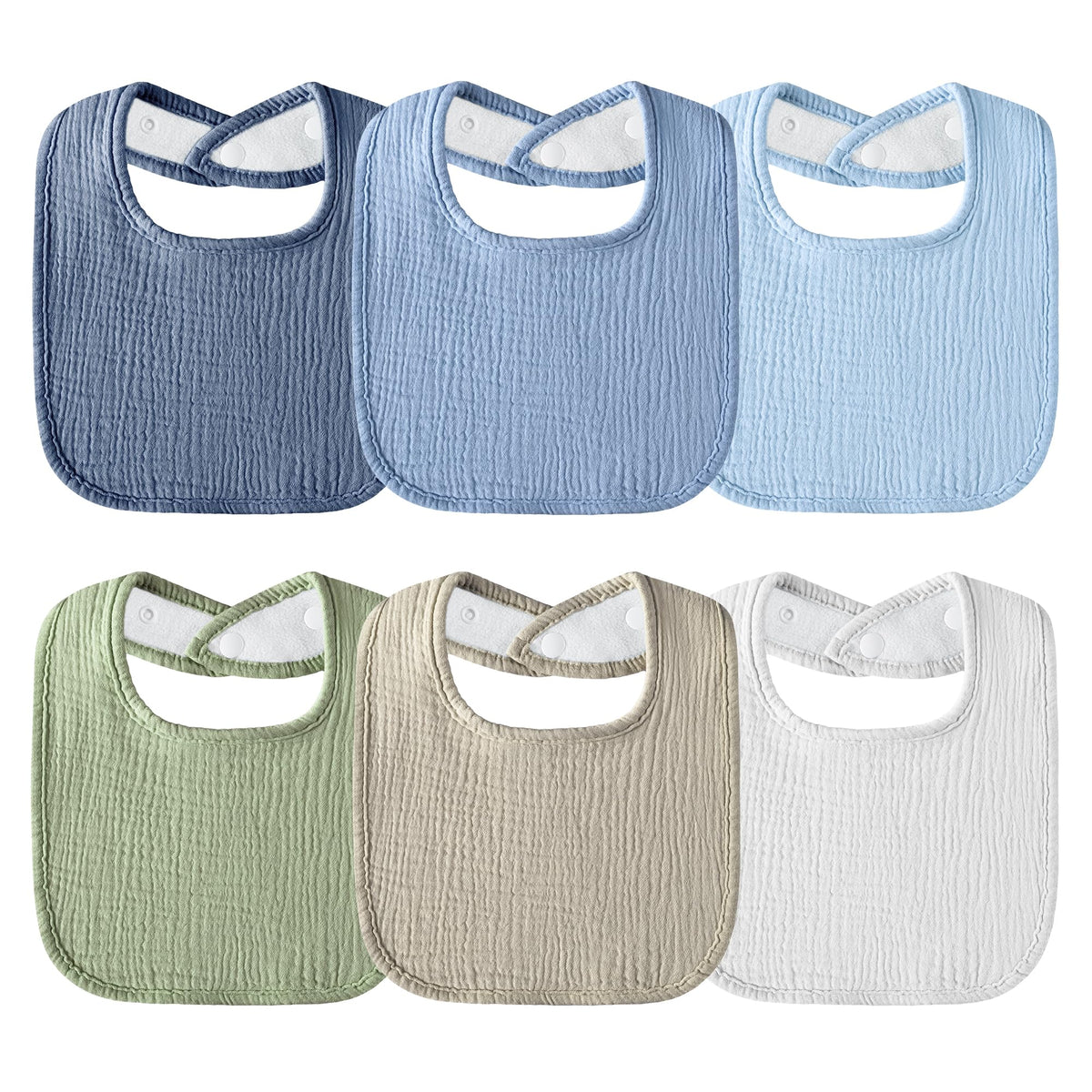 Muslin Baby Bibs 6-Pack Baby Drool Bandana Bibs for Baby Girls Boys Infant Newborn Toddler Drooling and Teething